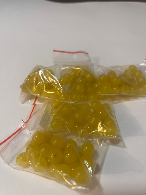 Plastový korálek - Milk 10mm 7x25Ks - Žlutá světlá