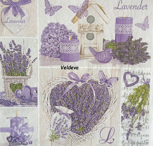 Ubrousek z papíru na decoupage "Levandule"