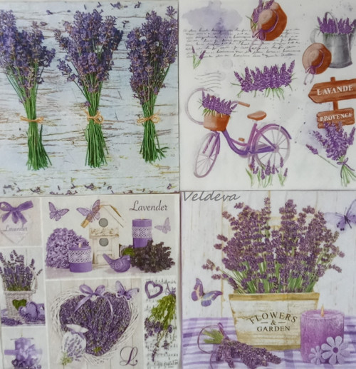 Sada ubrousků na decoupage "Levandule"