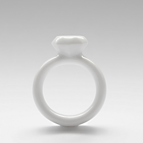 Porcelánový prsten Diamond - bilý Diamant