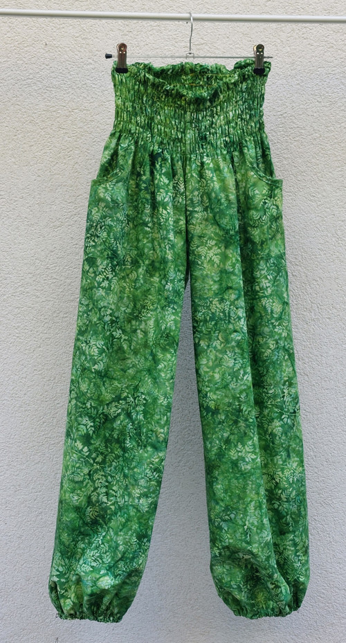 Turecké kalhoty zelené-bali batik