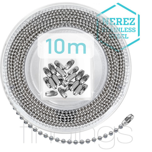 10m > OCEL Kuličkový 1.5mm vč. 20 konektorů