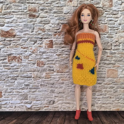 Pletené šaty pro Barbie nebo FR panenky IT