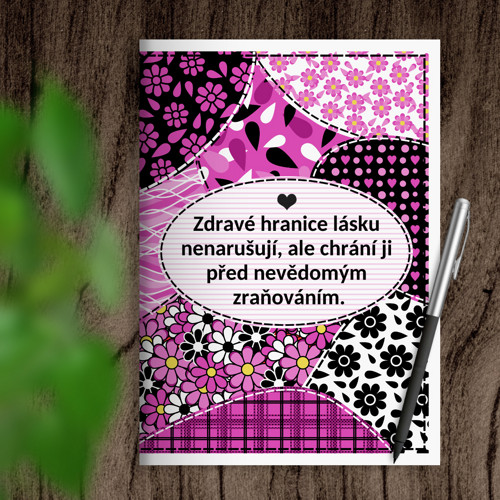 Sešit Floral petals sewing hranice - růžovky