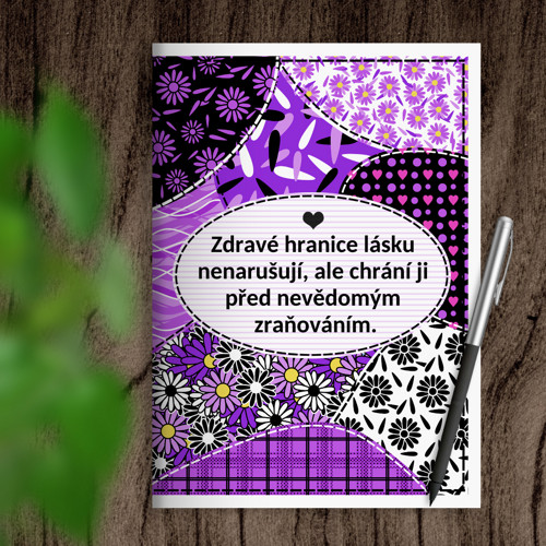 Sešit Floral petals sewing hranice - fialky