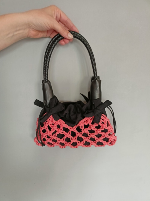 Boho elegance - Macramé kabelka s vnitřním sáčkem
