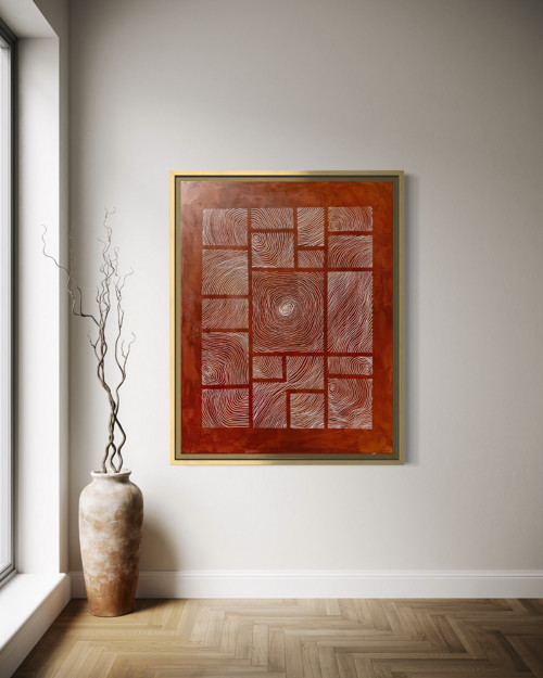 Pathways and Prints, 80x100cm