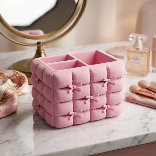 Organizér na make-up s mašličkami - Růžový