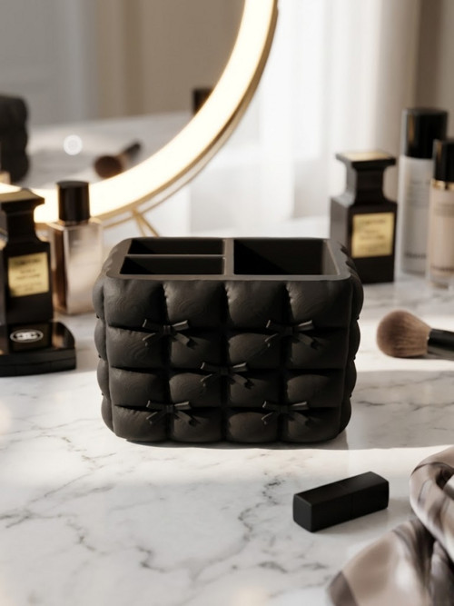 Organizér na make-up s mašličkami - Černý
