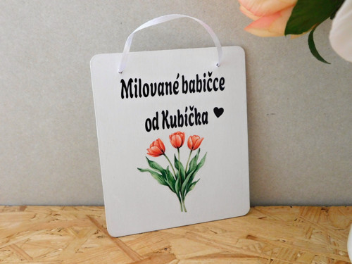 Cedulka s věnováním pro babičku