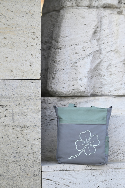 Dámská kabelka / crossbody taška šedá-zelená