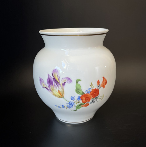 Míšeň Meissen Váza s květinovým dekorem 14.5 cm