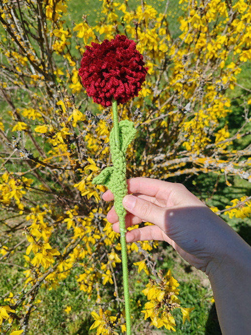 Pompom kytička červená