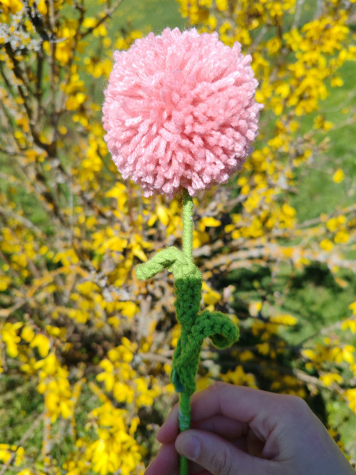 Pompom kytička růžová