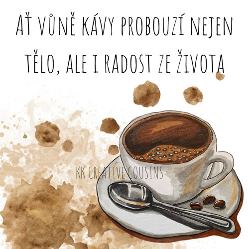 Přání k narozeninám - káva (PDF + JPG k tisku)