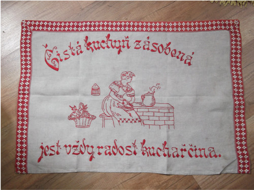 Kuchařka - nástěnka v červeném 70x48 cm
