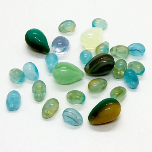 Korálky broušené CZ, 6x4-9x6mm, mix, 25ks