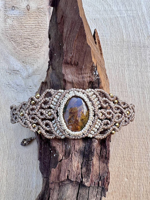Boho náramok s achátom