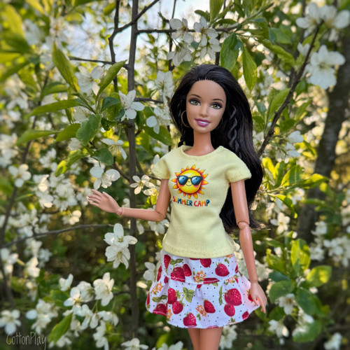 Summer camp - tričko pro Barbie světle žluté