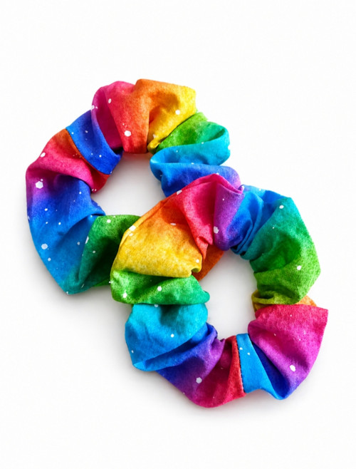 Scrunchies Látková gumička Duhová
