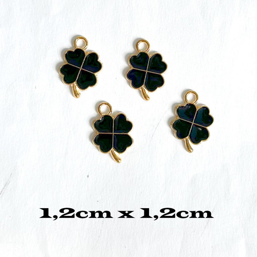 Přívěsek - čtyřlístek - 1,2cm x 1,2cm - 1ks