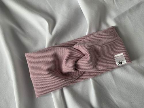 Dívčí čelenka překřížená * Dusty pink RIB