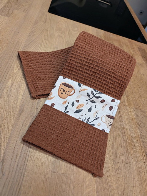 Kuchyňská utěrka s designovým pruhem Coffee