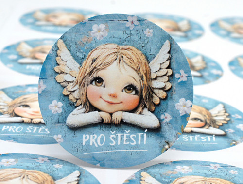 Pro štěstí samolepky 12 ks velké 6 cm