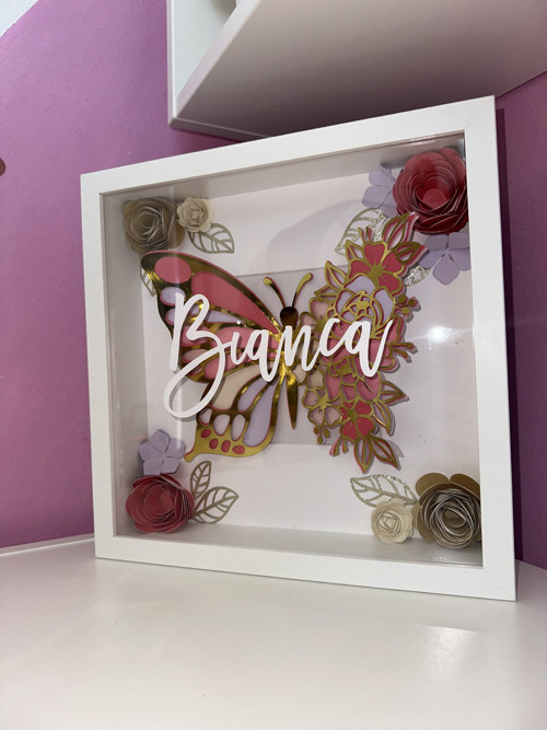 Personalizovaný box s 3D motýlem