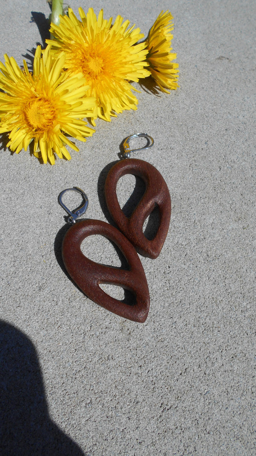 Náušnice - mahagon