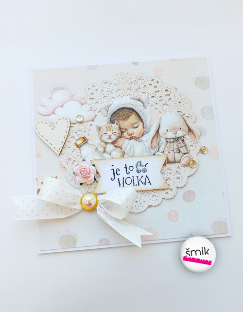 Přání k miminku s holčičkou "AA The Baby"