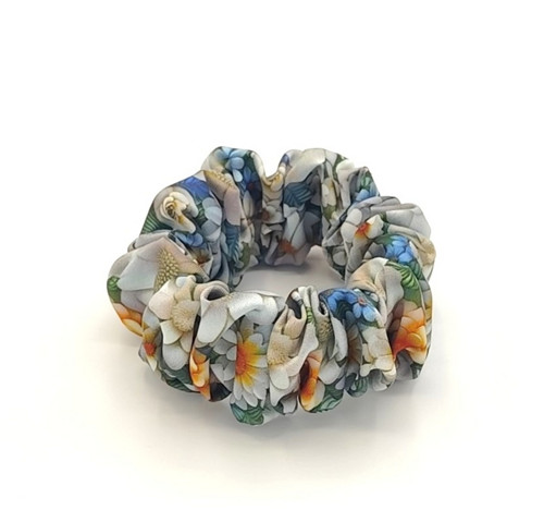 Scrunchie gumička Jarní květy VIII. L