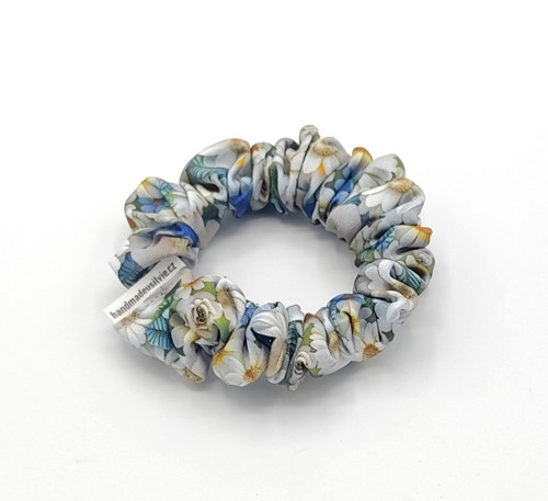 Scrunchie gumička Jarní květy VIII. S