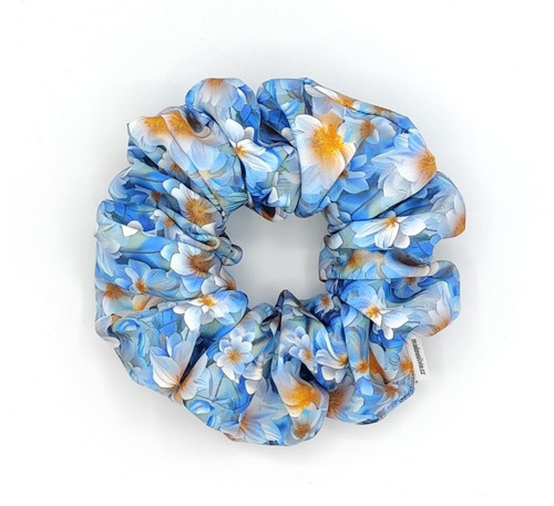 Scrunchie gumička Jarní květy IX. XXL