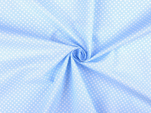 Bavlněná látka puntíky (10cm) - sv. modrá