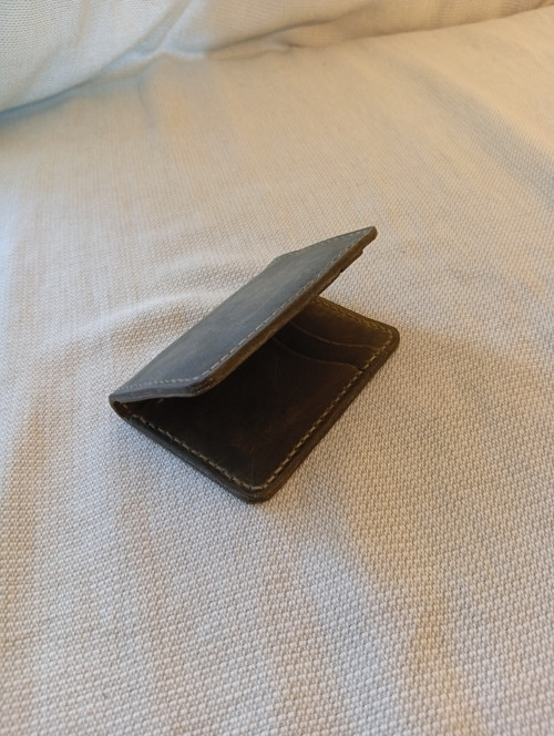 Kožená peněženka – ručně šitá, patina, 4 karty