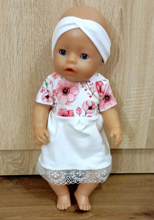 Šaty s čelenkou pro Baby Born panenku