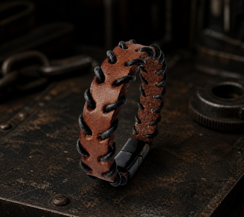 Kožený náramek Brown Bracelet – ručně vyrobený