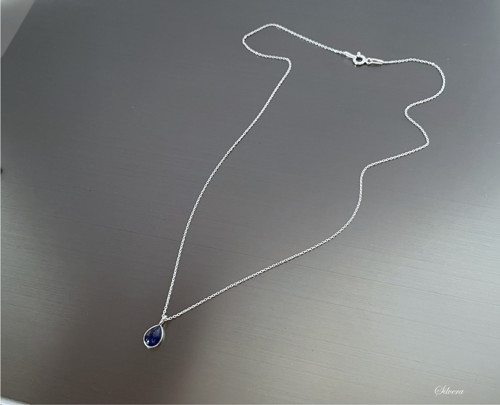 Stříbrný 925 řetízek se slzou Lapis lazuli
