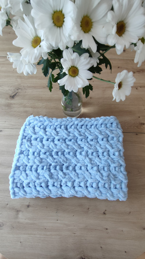 Handmade dětská deka modrá