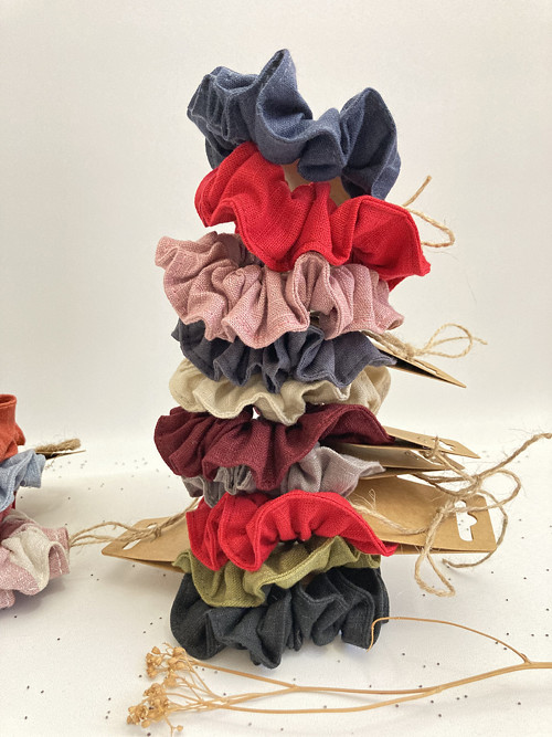 Ľanová scrunchie – gumička, prírodný doplnok