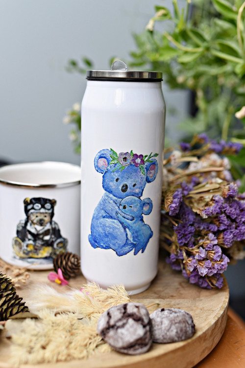 Termoska s pítkem / brčkem 400 ml- koaly