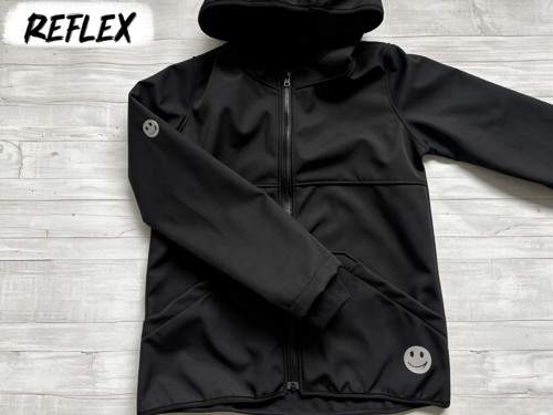 Softshell bunda dětská černá reflex s fleecem