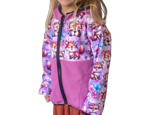 Softshell bunda dětská Lištičky s fleecem