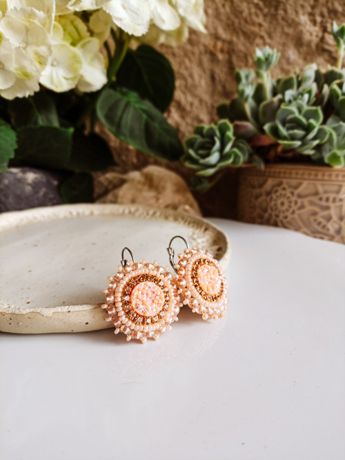 Druzy earrings n.26 - vyšívané náušnice