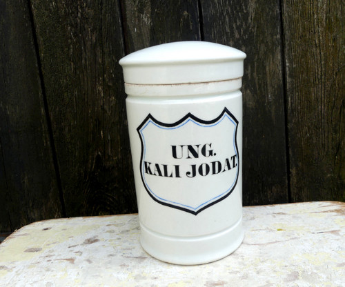 Ung. Kali Jodat...starožitná porcelánová stojatka