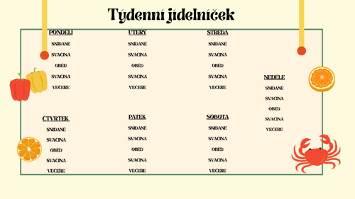 Týdenní jídelníček - PDF