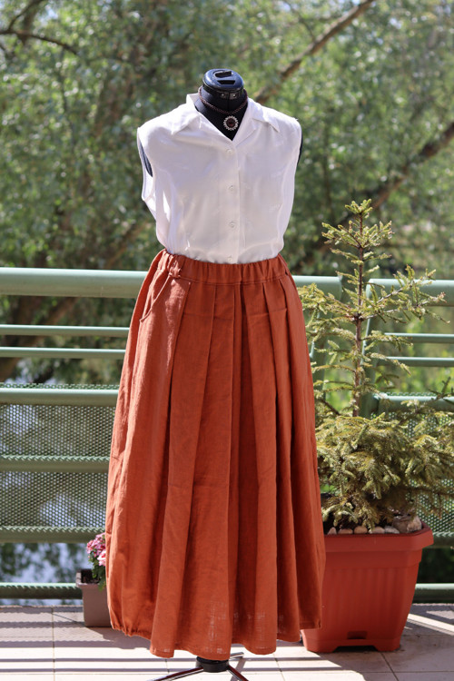 Lněná sukně rust XL — foto 1