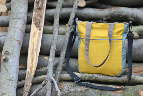 Dámská kabelka/crossbody taška žlutá-zelená-hnědá