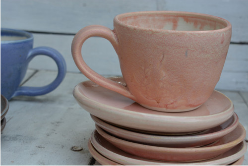 Šálek, porcelán s růžovým pávem, 250 ml